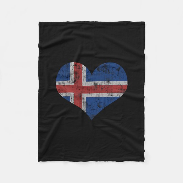 Couverture Polaire Iceland Flag Icelander Love Heart Home Vacation Fa (Devant)