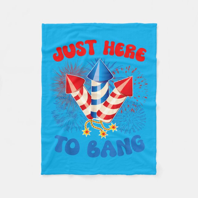 Couverture Polaire Ici pour frapper drôle 4 juillet drapeau américain (Devant)