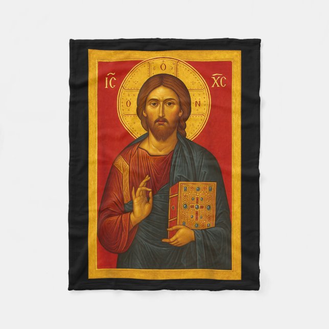 Couverture Polaire Icône orthodoxe de Jésus-Christ Pantocrator  (Devant)