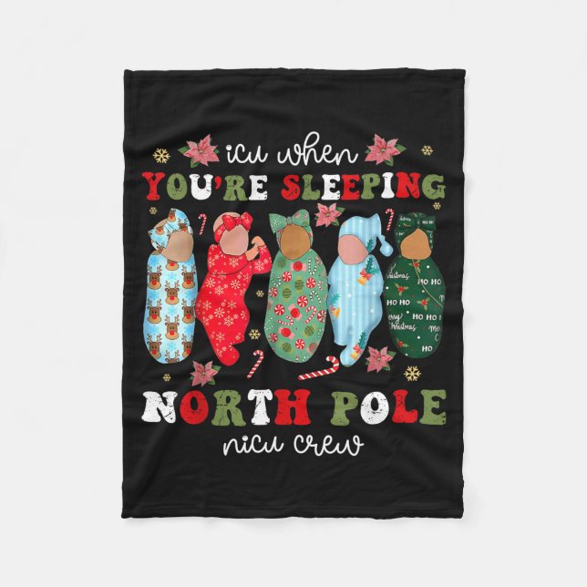Couverture Polaire Icu When You’re Sleeng Nicu Crew Cute Baby Christm (Devant)