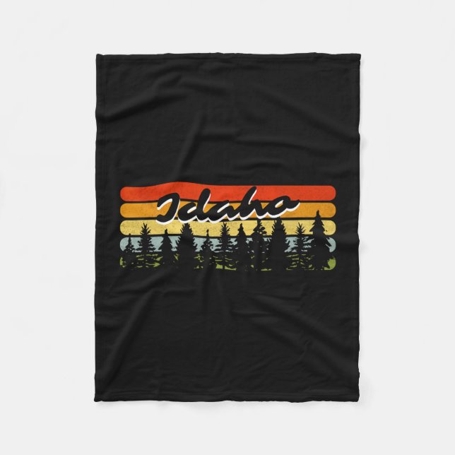 Couverture Polaire Idaho Forest Sunset Trees Cabin Theme Souvenir  (Devant)