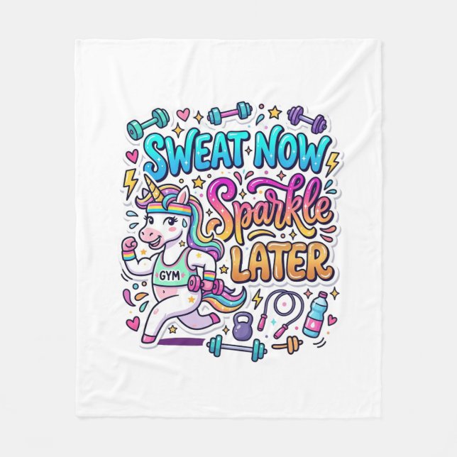 Couverture Polaire Idée Cadeau Licorne Sweat Maintenant Brille Plus T (Devant)