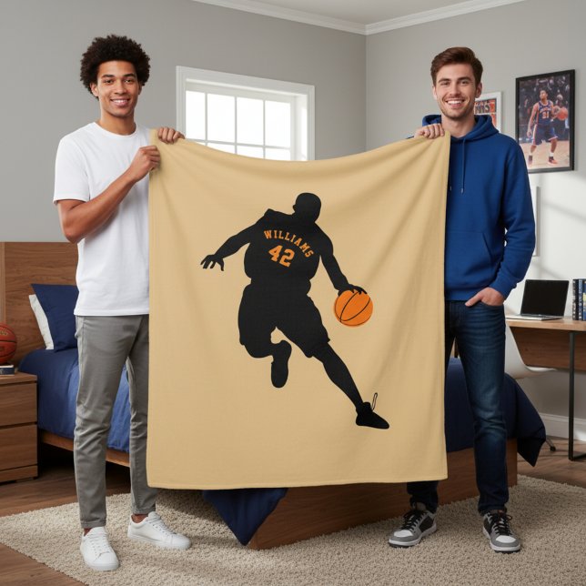 Couverture Polaire Idée cadeau pour un joueur de basket-ball : Couver (Custom name and jersey number basketball player blanket!)