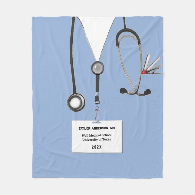 Couverture Polaire Idées Cadeaux de Docteur Personnalisé (Devant)