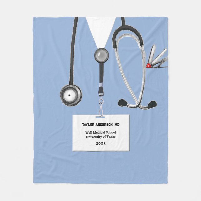 Couverture Polaire Idées Cadeaux de Docteur Personnalisé (Devant)