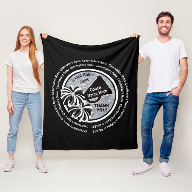 Couverture Polaire Idées noires, blanches, argentées de cadeau (En situation)