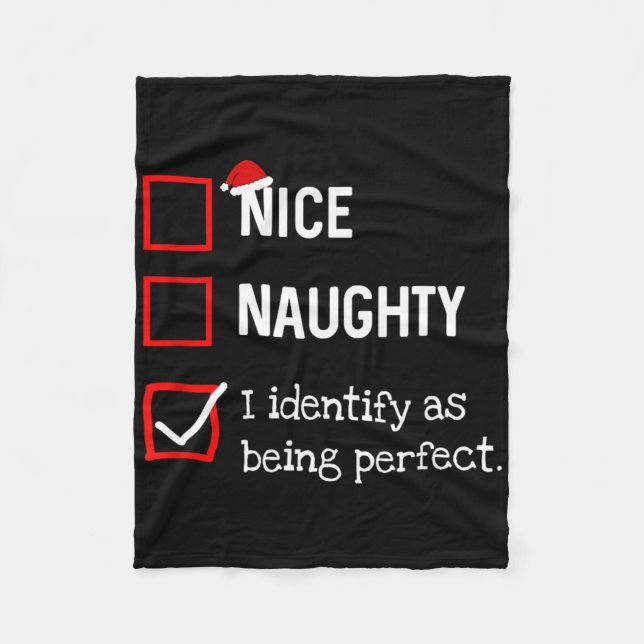 Couverture Polaire Identify As Perfect Fun Naughty Nice List Christma (Devant)