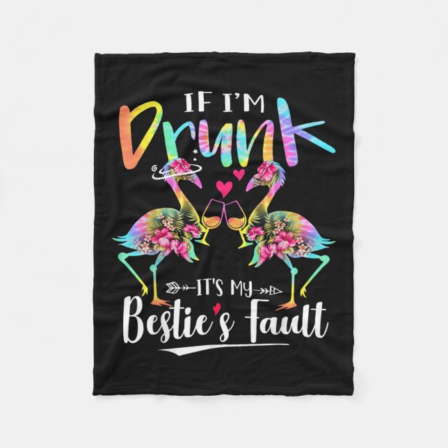 Couverture Polaire If I'm Drunk It's My Ie's Fault Flamingo Floral Ti (Devant)