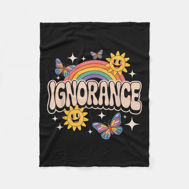 Couverture Polaire Ignorance Funny Retro Ironique Sarcastique mignon  (Devant)