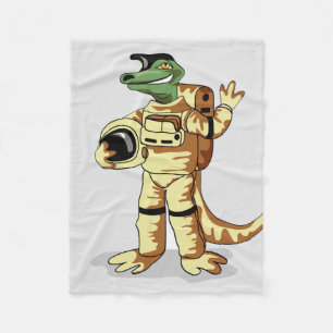 Couverture Polaire Iguanodon Habillé Dans Un Spacesuit Cosmonaute.