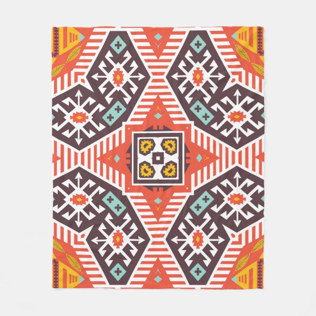 Couverture Polaire Ikat Aztec : Textes à rayures ethniques (Devant)