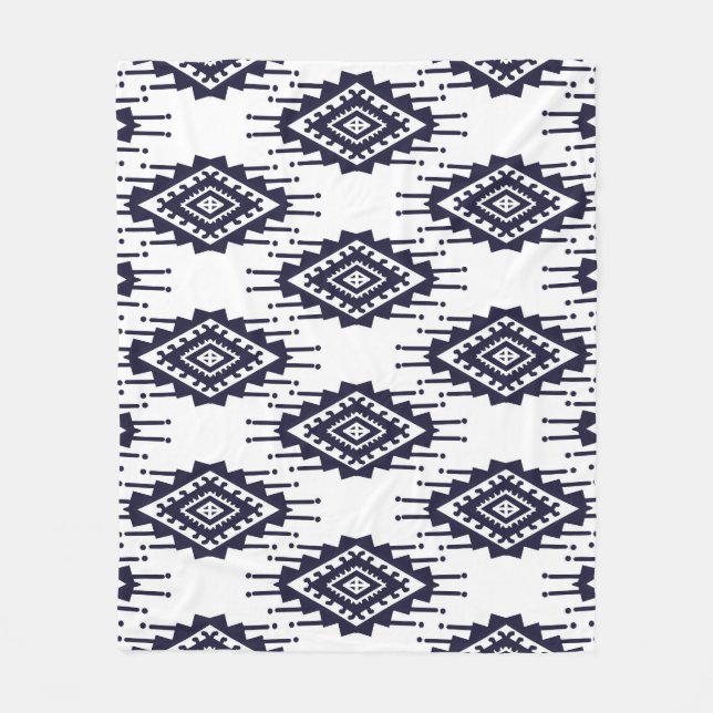 Couverture Polaire Ikat Boho Aztec Textile Motif (Devant)