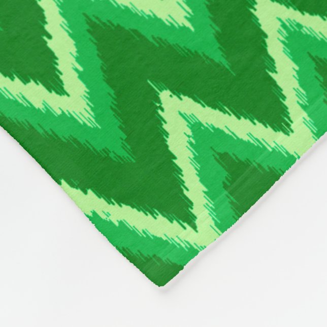 Couverture Polaire Ikat Chevron Stripes - Pin et Lime Green (Coin)