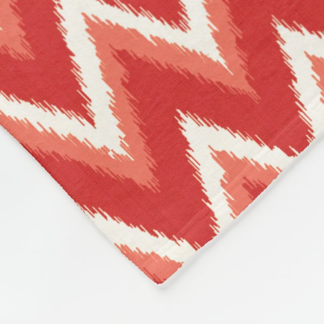 Couverture Polaire Ikat Chevron Stripes - Rust Orange et Blanc (Coin)