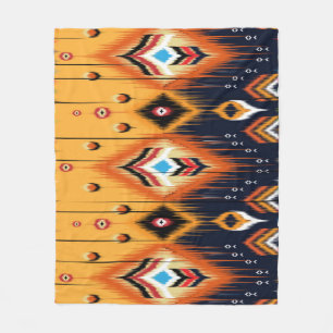 Couverture Polaire Ikat, ethnie tribale motif aztèque.