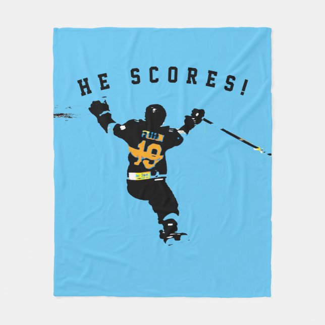 Couverture Polaire Il Scores ! - Joueur de hockey sur glace (Devant)