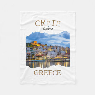 Couverture Polaire Île grecque de Crète Grèce avec la ville de Rethim