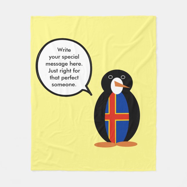 Couverture Polaire Îles Åland Talking Ms Penguin Personnalisé  (Devant)