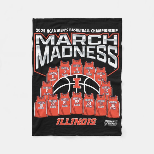 Couverture Polaire Illinois March Madness 2025 Men's Sketll Nil  (Devant)
