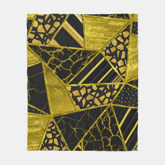 Couverture Polaire Illusion de texture du triangle noir or