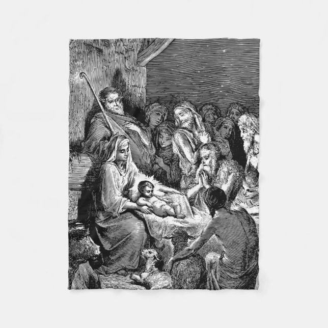 Couverture Polaire Illustrated Christmas Nativity Scene (Devant)