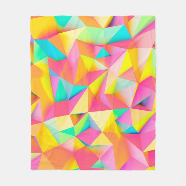 Couverture Polaire Illustration 3D - Colorful low poly texture3d, abs (Devant)