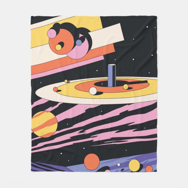 Couverture Polaire Illustration Abstraite de l'espace psychédélique,  (Devant)