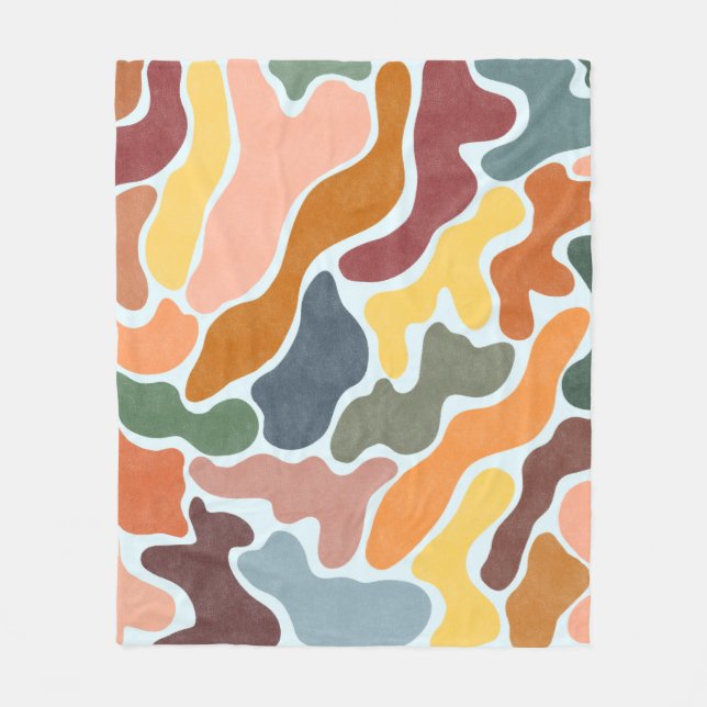 Couverture Polaire Illustration abstraite moderne dans les tons terre (Devant)