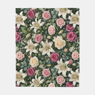 Couverture Polaire Illustration botanique florale de magnolia luxuria