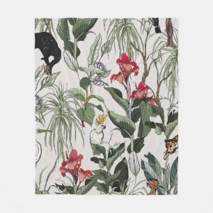 Couverture Polaire Illustration botanique tirée à la main par un Moti