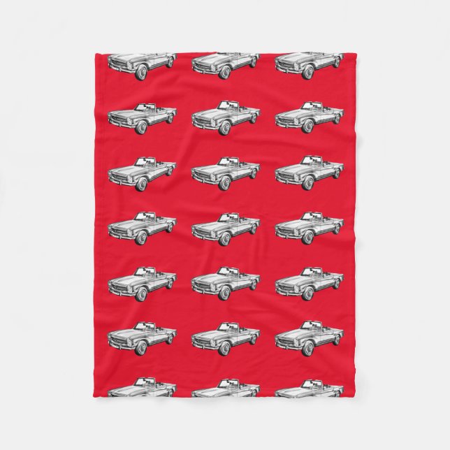 Couverture Polaire Illustration convertible de voiture du benz 280 SL (Devant)
