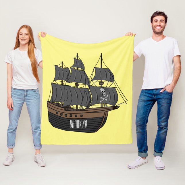 Couverture Polaire Illustration de bateau pirate (En situation)