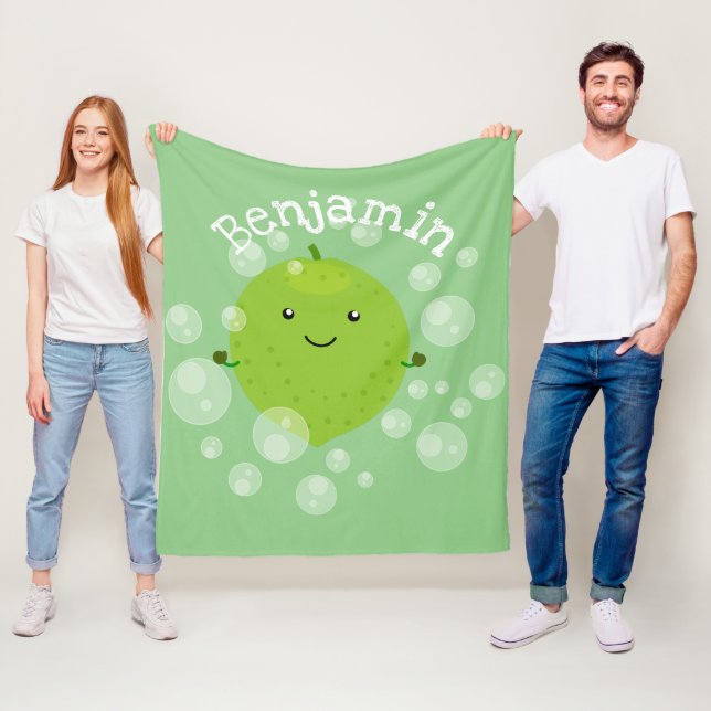 Couverture Polaire Illustration de bulles de chaux vert mou (En situation)