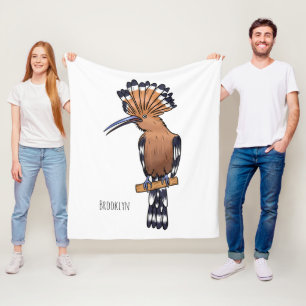 Couverture Polaire illustration de cartoon d'oiseau huppe eurasien 
