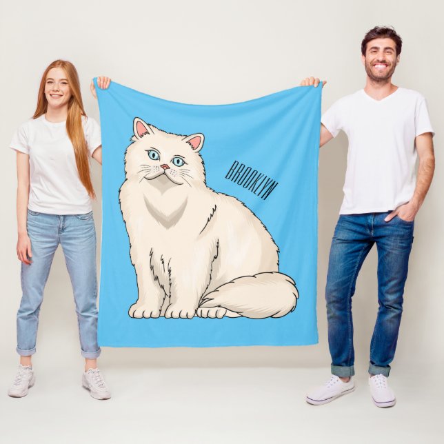 Couverture Polaire illustration de chat persan de dessin animé  (En situation)