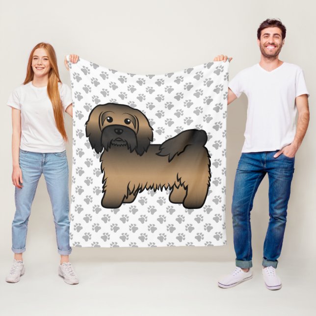Couverture Polaire Illustration de chien de dessin animé mignon Havan (En situation)