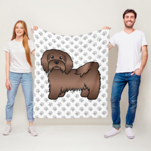 Couverture Polaire Illustration de chien de dessin animé mignon Havan