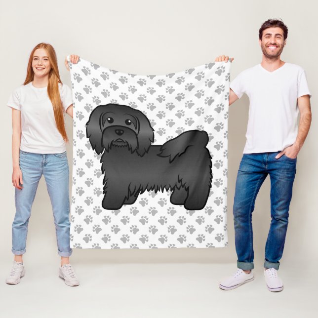 Couverture Polaire Illustration de chien de dessin animé mignon Havan (En situation)