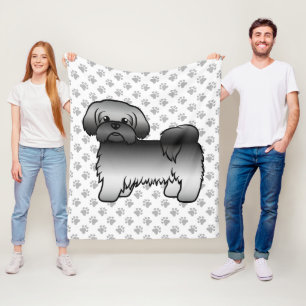 Couverture Polaire Illustration de chien de dessin animé mignon Shih 