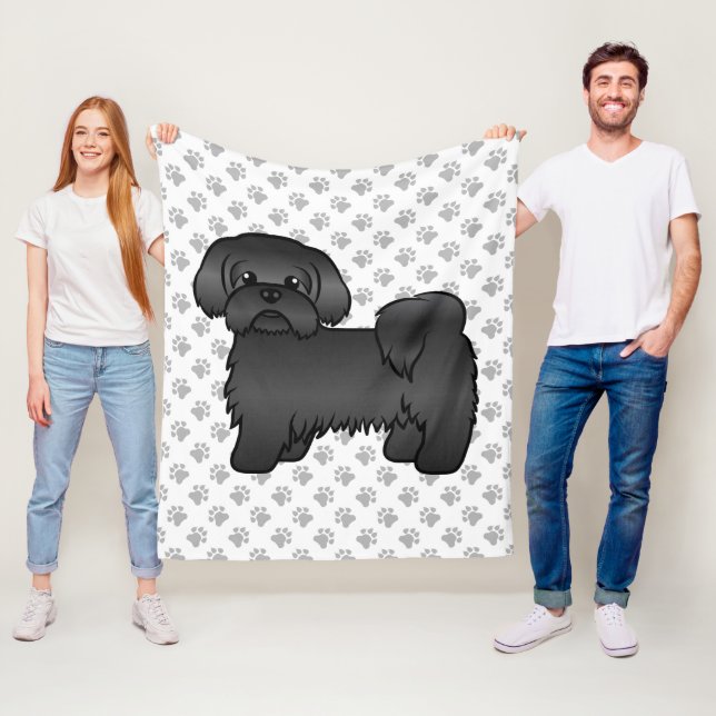 Couverture Polaire Illustration de chien de dessin animé mignon Shih  (En situation)