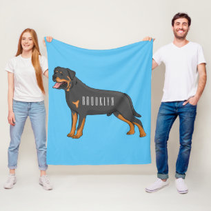 Couverture Polaire Illustration de chien Rottweiler