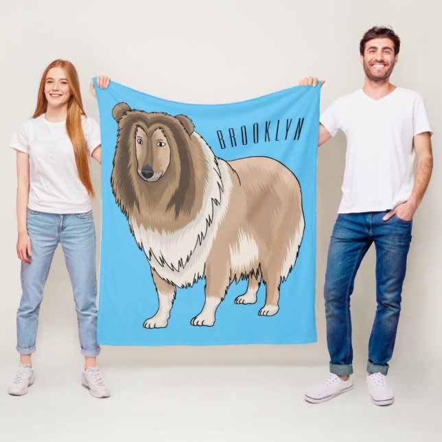 Couverture Polaire Illustration de chien Rough collie (En situation)