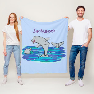 Couverture Polaire Illustration de dauphins heureux adorables