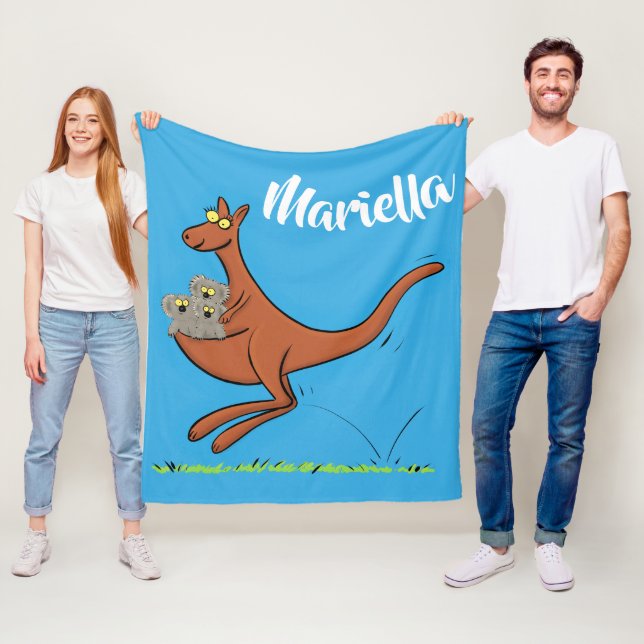 Couverture Polaire Illustration de dessin animé Cute kangaroo et koal (En situation)