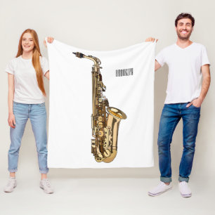 Couverture Polaire Illustration de dessin animé de saxophone