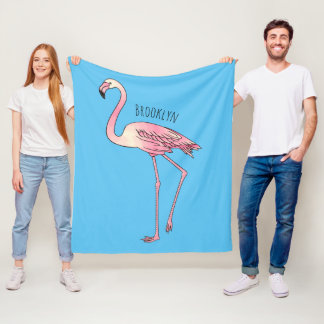 Couverture Polaire illustration de dessin animé d'oiseau flamant rose