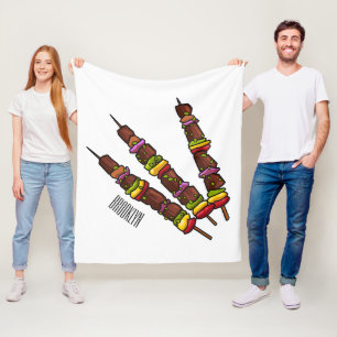 Couverture Polaire Illustration de dessin animé Kebab ou kabob