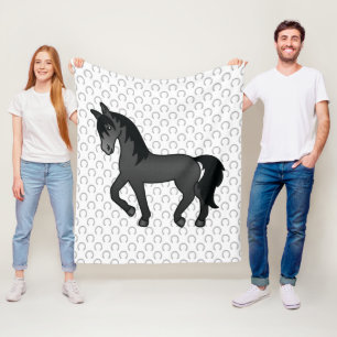 Couverture Polaire Illustration de dessin animé mignon de cheval trot