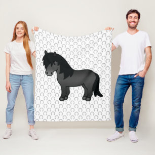Couverture Polaire Illustration de dessin animé mignon de poney Shetl
