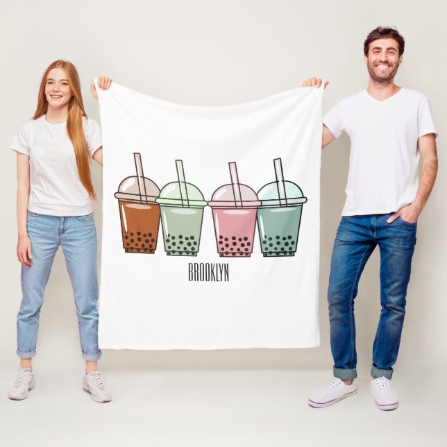 Couverture Polaire Illustration de dessin animé pour le thé de bulle (En situation)